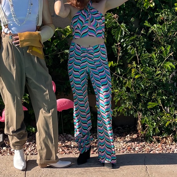 Zara Printed Flare Pants Size S - Picture 2 of 9